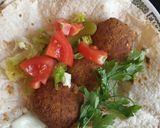 A picture of step 1 of Falafel with Tahini Sauce.