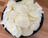A picture of step 2 of Easy Dauphinoise potatoes.