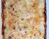 A picture of step 4 of Jalapeno Corn Scalloped Potatoes with garlic and lime bechamel.