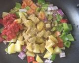 A picture of step 1 of Potato fried rice.