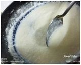 A picture of step 4 of Chikoo Kheer.