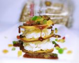 Foto del paso 6 de la receta Milhoja dulce de pan rústico con arroz con leche, frutas confitadas y sirope de frutos rojos