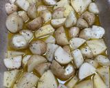A picture of step 3 of Greek burgers with potatoes.