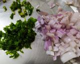 A picture of step 2 of Striped Samose (Samose with Potato and peanuts filling).