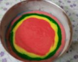 A picture of step 5 of Holi special Vanilla colourful cake.