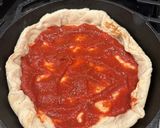 A picture of step 3 of Cast Iron Skillet Pepperoni Onion Pizza.