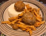 A picture of step 3 of Penne Pasta with Meatballs in Puerto Rican-Style Sauce.