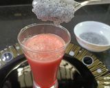 A picture of step 4 of Rose melon Shake with coconut and sabja.