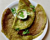 A picture of step 5 of Mixed Millets and Veggies Dosa (with jowar, ragi, bajra flours and lentils).