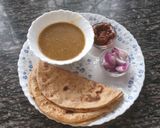 A picture of step 4 of Green Grams Roti n onion n pickle#4 week contest#charity recipe.