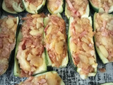 Calabacines rellenos de patata, calabacín y bacon
