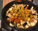Une image de l'étape 12 de Aubergines, carottes et ciboules au lard et curry.
