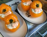 Une image de l'étape 10 de Tomates taiyo farcies à la brousse artisanale,crevettes sauvages et poivre frais.