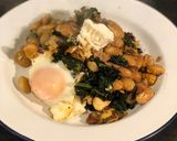 A picture of step 7 of Smoked haddock, kale and butterbean baked eggs.