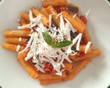A picture of step 4 of Pasta alla Norma.