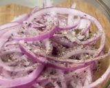 A picture of step 3 of Mild Pickled Red Onions with Coarse Salt and Ground Pepper.