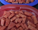 A picture of step 1 of Watermelon sherbet.