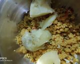 A picture of step 1 of Lapsi tikki dahi chat.
