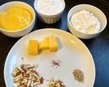 A picture of step 1 of Aamrakhand or Mango shrikhand.