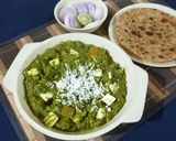 A picture of step 7 of Diwani handi (in green gravy).