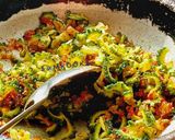 A picture of step 2 of Karela Sabzi.