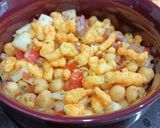 A picture of step 3 of Kurkary chana Chaat.