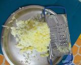 A picture of step 1 of Aloo ka halwa.