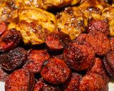 A picture of step 5 of Broiled Chicken Thighs with Polska Kielbasa.