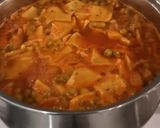 A picture of step 2 of Matter dal dhokli (left over dal).