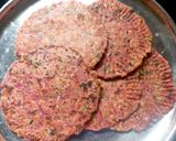A picture of step 12 of Pink paratha made with soy flour.