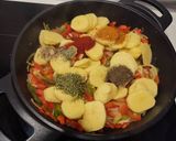 A picture of step 2 of Poor man's potatoes.