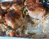 Sült csirke zöldséges rizzsel (együtt sütve) recept fázis 5 fotója