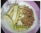 A picture of step 7 of Fried yam and egg sauce.
