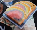 Foto langkah ke 8 dari resep Rainbow Loaf (Roti tawar pelangi).