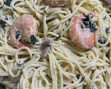 Foto del paso 6 de la receta: Espaguetis a la Florentina con champiñones y Langostinos