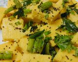 A picture of step 8 of Dhokla.