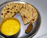 A picture of step 3 of Makuni or sattu paratha.