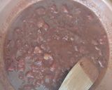 A picture of step 3 of Enchiladas with black bean mole.