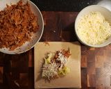 A picture of step 2 of Pork Rolla Wrap.