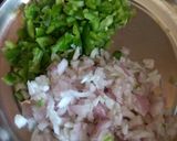 A picture of step 1 of Paneer bhurji stuffed besan chilla.