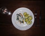 Foto del paso 4 de la receta: Pollo con Espinaca, Queso Crema y Pepino