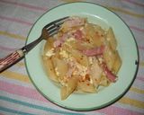 Foto del paso 9 de la receta: Fideos mostacholes con salchicha, huevo y jamón (One Pot Pasta)