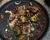 Foto del paso 3 de la receta Alcachofas con jamón al microondas