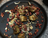 Foto del paso 3 de la receta: Alcachofas con jamón al microondas