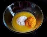 A picture of step 1 of Mango Suji Cake.