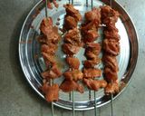 A picture of step 5 of Seekh Kabab (Traditional process).