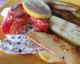 Foto del paso 7 de la receta: 🍽 🐟 Atún fresco al horno con guarnición de papas y batatas 🥔🍠