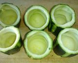 Foto del paso 3 de la receta Calabacines rellenos de arroz y jamón