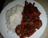A picture of step 8 of Stir fry chicken #4weekschallenge.