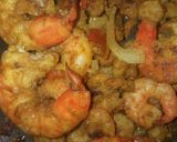 A picture of step 2 of Basmati fried rice with shrimps.